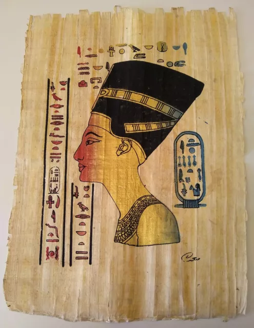 Papiro egiziano originale fatto e dipinto a mano in Egitto.papiro di alta  qualità artiginale con certificato di autenticità (la Regina Nefertiti)  misure circa 34x44cm : : Casa e cucina