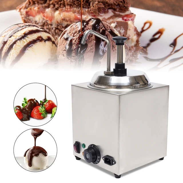 Tabletop 2.5L Large Capacity Cheese Warmer Pump Dispenser Temp Control 800W 110V