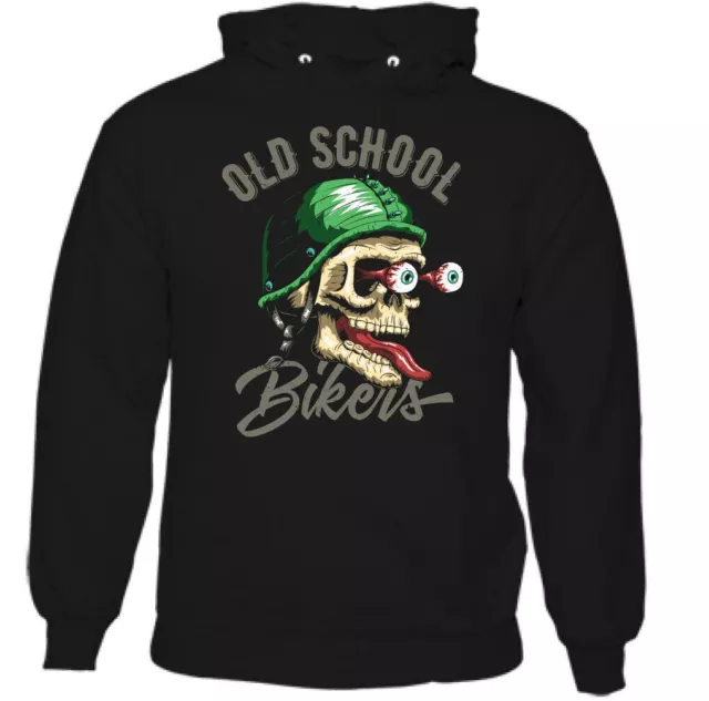 Old School Bikers Mens Funny Motorbike Hoodie Motorcycle Top Cafe Racer Chopper
