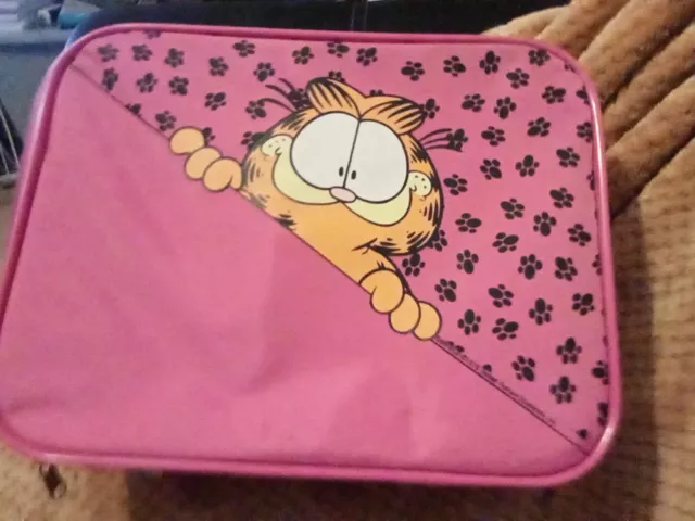 Vintage Garfield Small Suitcase 1978  Pink