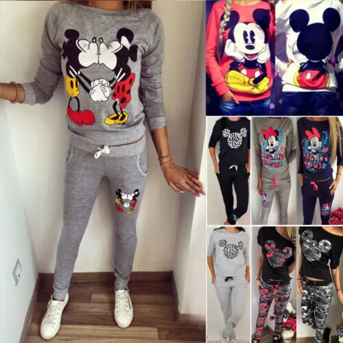 GGTBOUTIQUE Micky Mouse Trainingsanzug für Damen Gr. 46, mehrfarbig :  : Fashion