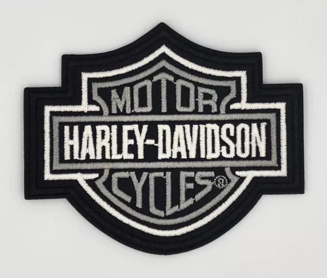 Harley B&W VEST BIKER PATCH IRON ON SEW ON JACKET MOTORCYCLE