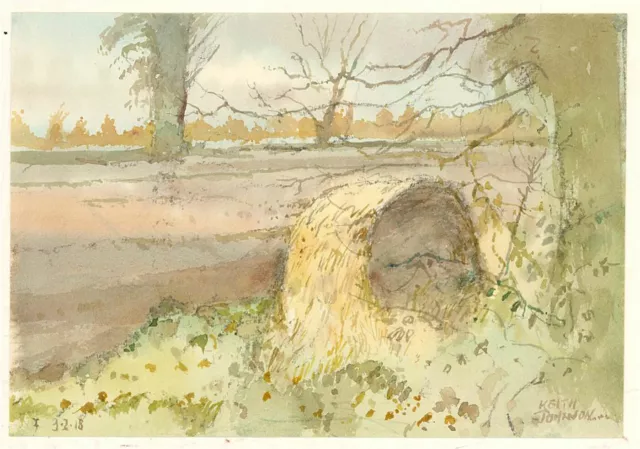 Keith Johnson (1931-2018) - 2018 Watercolour, A Bale of Hay II 2