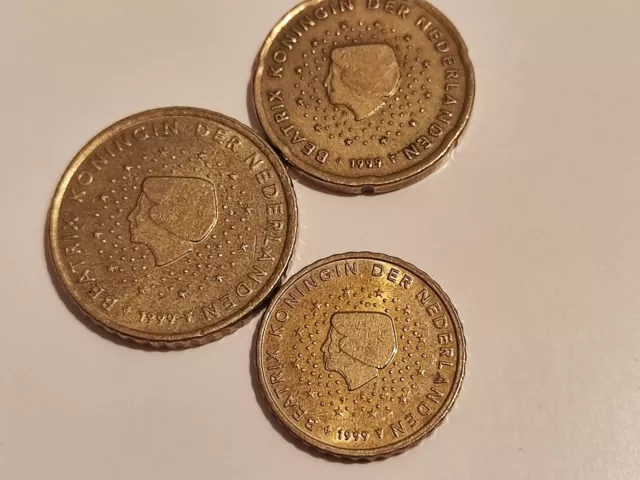 Lot 3 pièces euro Pays-Bas Nederland  10 20 50 Centimes PAYS BAS 1999