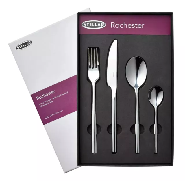 Stellar Rochester Polished 24 Piece Cutlery Gift Box Set, NEW, BOXED, BL50