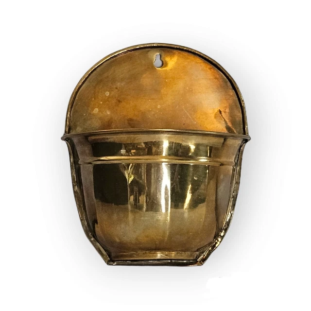 Vintage Hosley Brass Wall Pocket Planter Vase Home Decor India