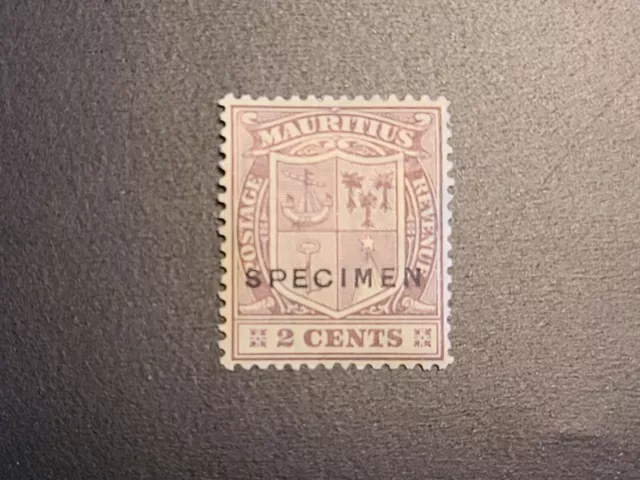 Mauritius Specimen Stamp KGVI 2 Cents Coat of Arms Mint Nice Old Specimen Stamp