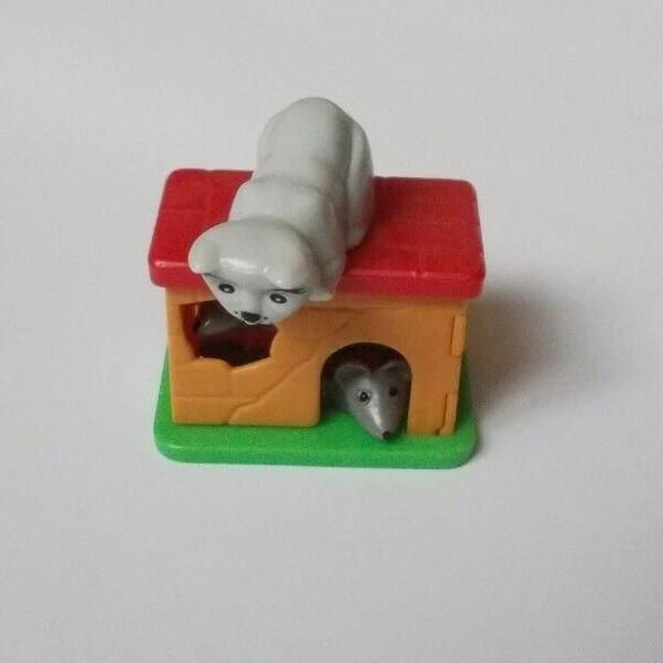 RARE VINTAGE KINDER Surprise Egg Moving Working Toy Cat Chasing Mice
