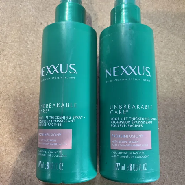 LOT OF 2 Nexxus Unbreakable Care Root Lift Thickening Spray, 6 oz (12 oz TOTAL)