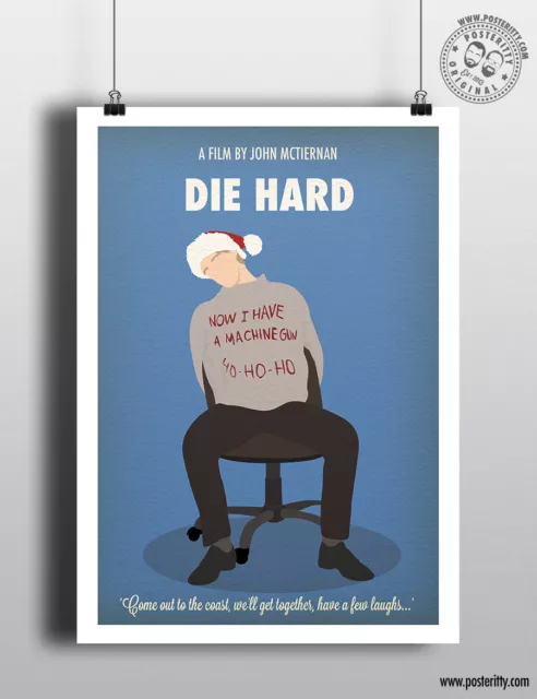 DIE HARD - Minimalist Christmas Movie Poster Minimal Xmas Film Print Posteritty