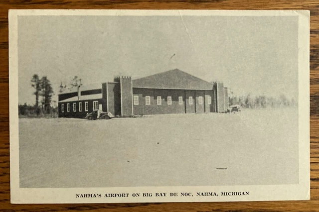 NAHMA, MICHIGAN: Nahma Airport Hangar & Vintage Autos, 1941 pmk