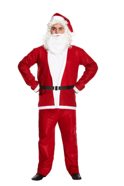 Men's Adult Santa Claus Costume Father Christmas Fancy Dress Budget Outfit Suit
