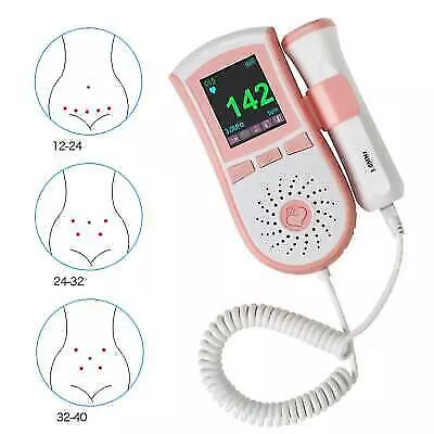 Fetal Doppler Detector Baby Heart Beat Rate Probe Prenatal Monitor Ultrasonic UK