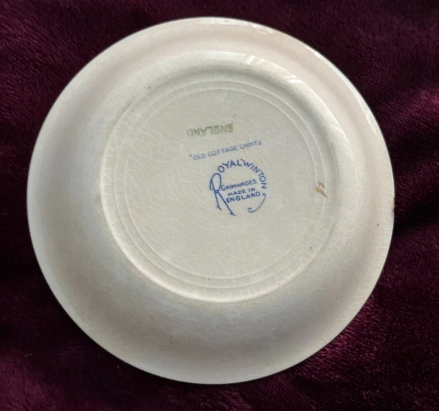 Royal Winton Grimwades Old Cottage Chintz Tea Cup Saucer Creamer & Small Bowl 8