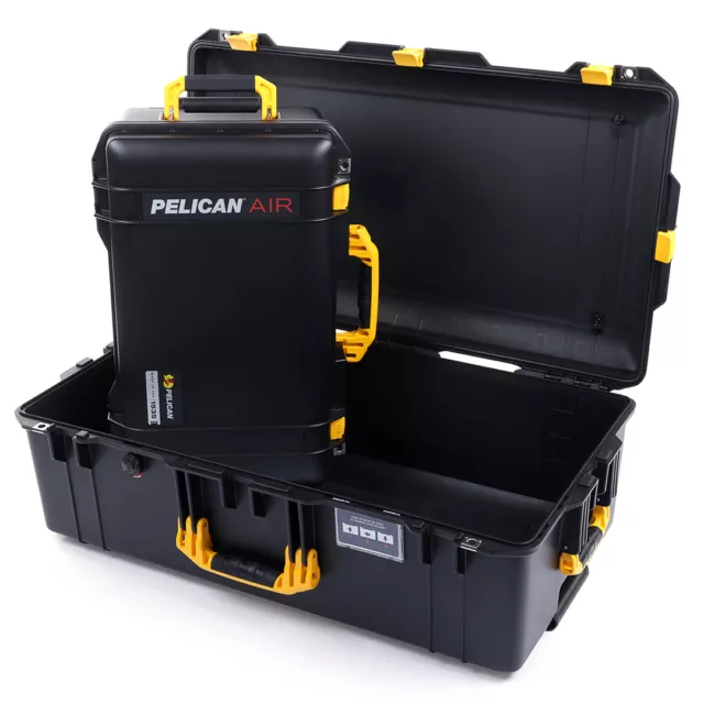 2 Pelican Black & Yellow Cases, no foam.  1 - 1615 & 1 - 1535. With wheels.