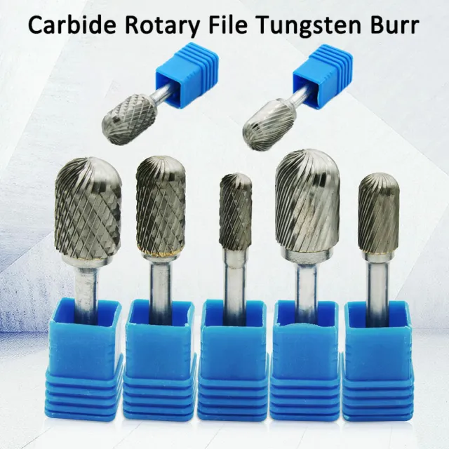 6mm Shank Tungsten Carbide Rotary Point Burr File Grinder Drill Bit Head