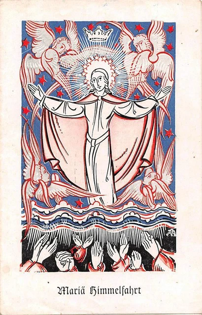 OLD nice german rare Holy cards from ca. 1950" H3118"  maria himmelfahrt