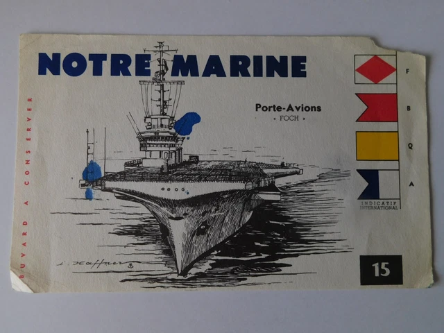 Ruban Légendé FOCH Porte-Avions Marine Nationale - Bachi Aéronavale Original, Occasion TBE