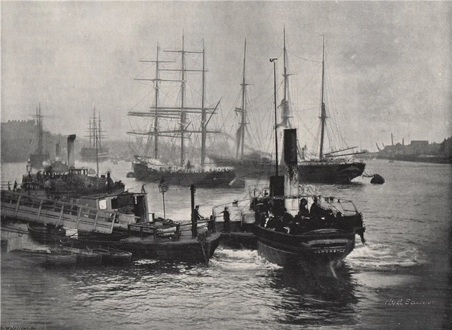 NEWCASTLE-ON-TYNE. View on the Tyne. Northumberland 1895 old antique print