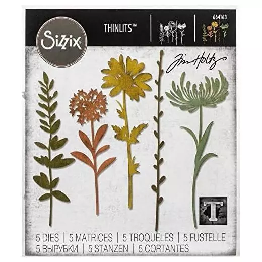 Sizzix Thinlits Stanz-Set von Tim Holtz 5-teilig - Wildblumenstiele #1 664163