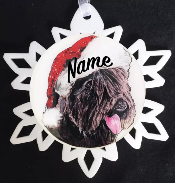 Santa Bouvier de Flandres Dog Breed Personalized Christmas Ornament