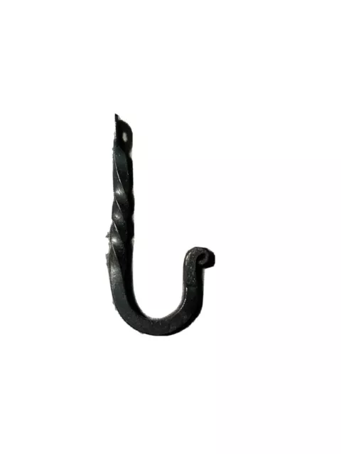 Hand Forged Iron Twisted Wall Hook Key Towel Coat Hanger 4”