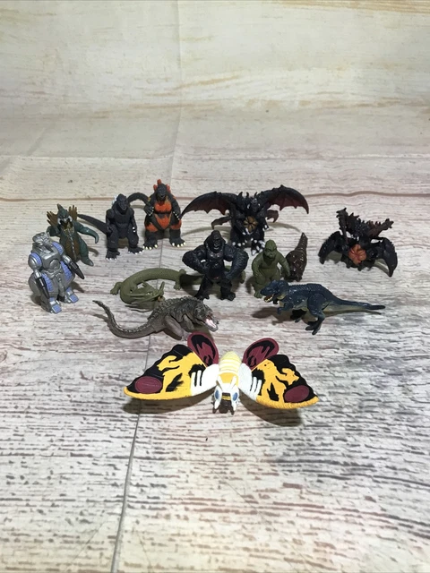 2002 Lot of 13 Bandai Toho Pack of Destruction Mini Godzilla Kong Figures (i7)