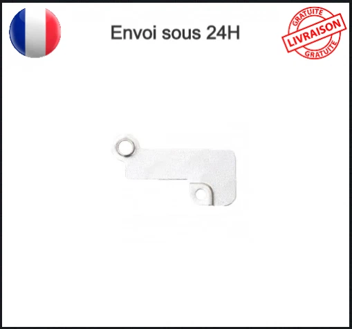 Plaque Cache Connecteur Batterie IPhone 6 + Vis - Pièce Réparation Neuve Argentée