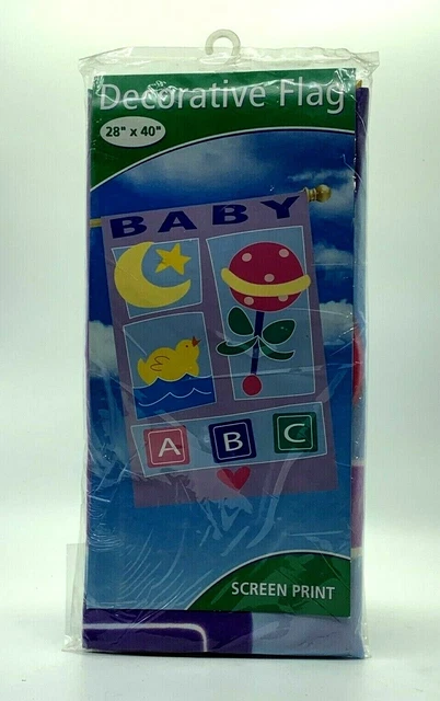 New Baby Announcement Lawn Party Sign Decor Outdoor Garden Flag Girl/Boy 28x40”