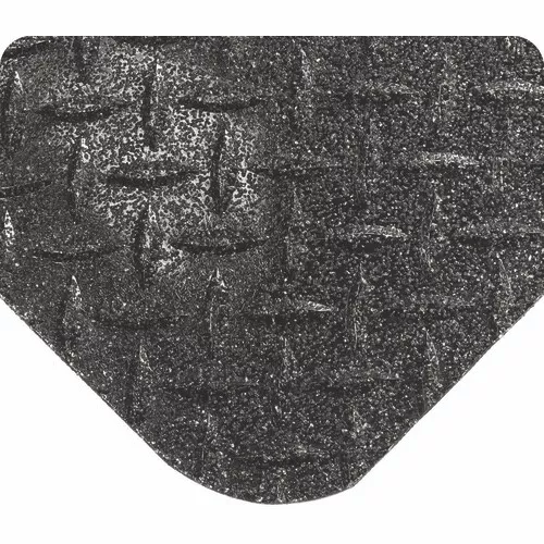 WEARWELL Floor Mat 3ft x 5ft x 9/16" Black Diamond Plate Sponge Core Coating