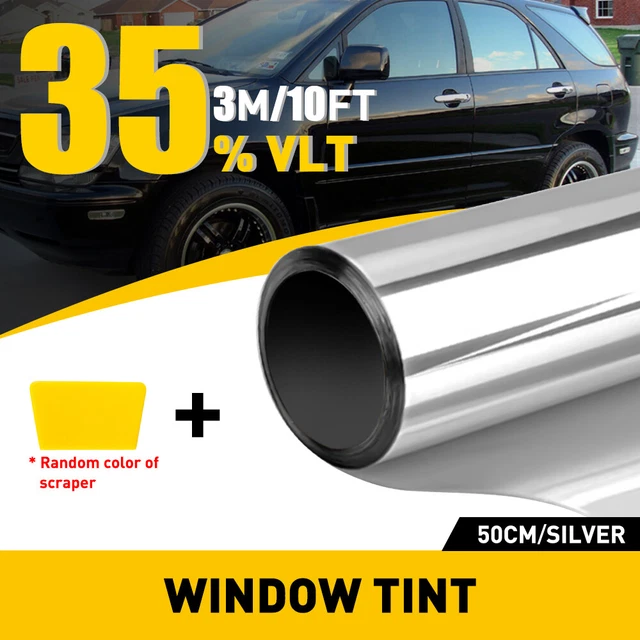 NUOVA pellicola tinta finestra 10 piedi non tagliata 1 rullo 35% argento VLT 20" x 10 piedi auto home office
