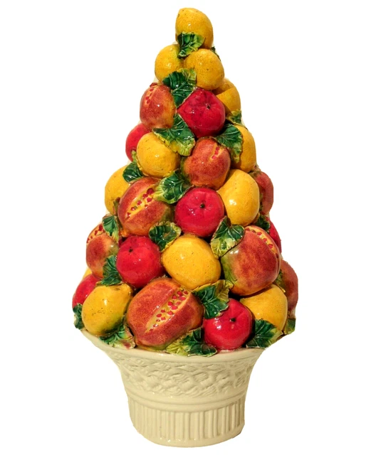 Vintage Italian Pottery Majolica Fruit Tree Centerpiece