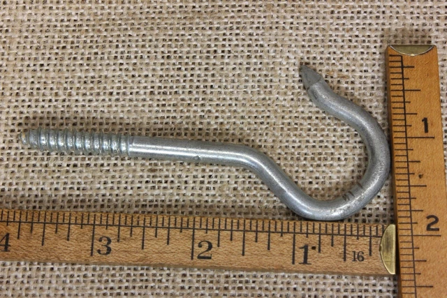 2 old hanging Plant Hooks 3 7/8” pointed vintage wash line swing 5