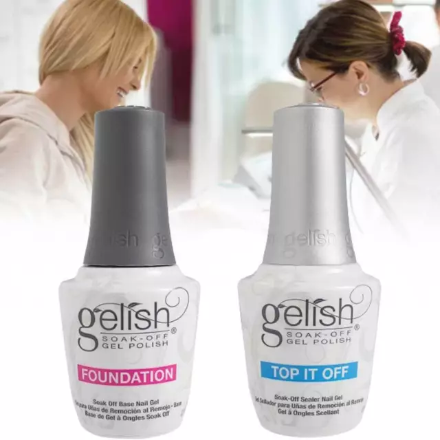 Gelish Harmony DUO GEL Polish Dynamic Foundation Base Top Coa One Set