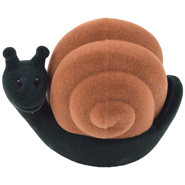 Caja de almacenamiento de floculación carcasa de anillo caja de joyas con caracol animal
