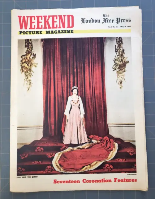 London Free Press Newspaper Weekend May 30 1953 Pre-Coronation Queen Elizabeth