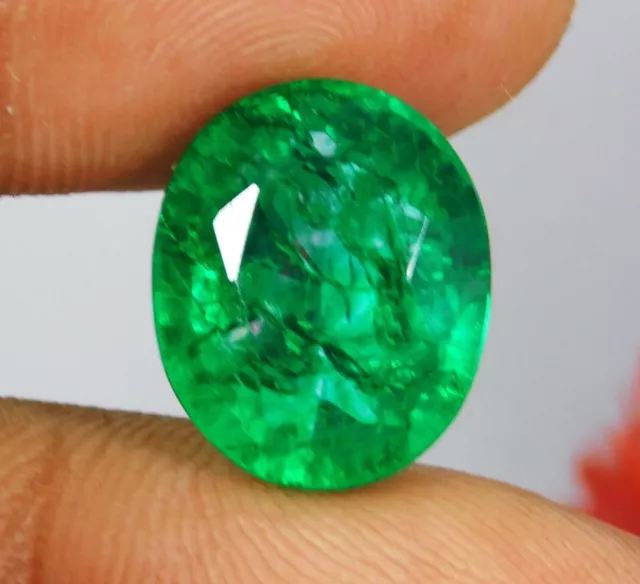 10,50 ct émeraude verte colombienne certifiée taille ovale pierre précieuse...