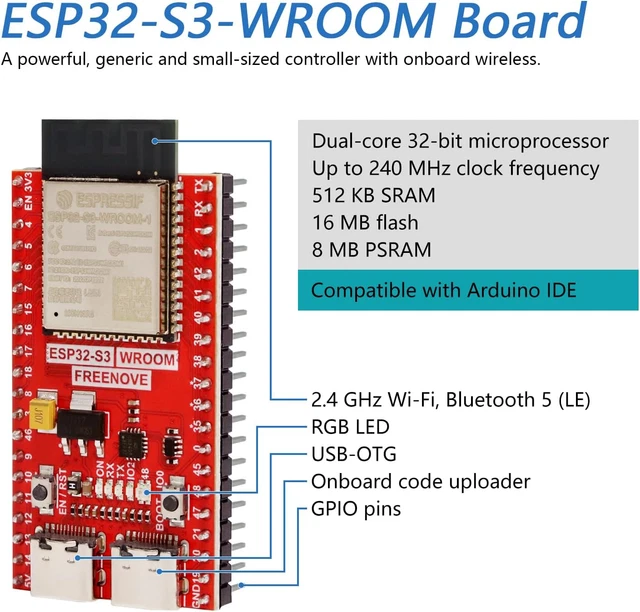 ESP32-S3 ESP32 S3 Board Lite (16 MB Flash) (2 Pack), Dual-Core 32-Bit ...