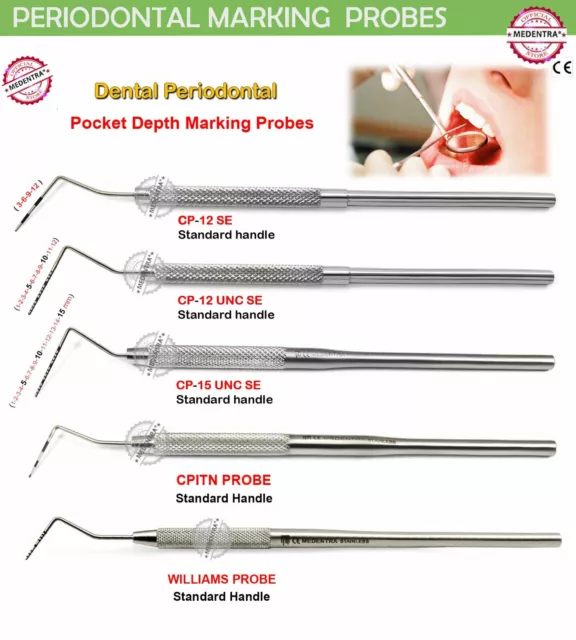Dentist Pick Probes Pocket Depth Measuring Marking Scalers Dental CE MEDENTRA®