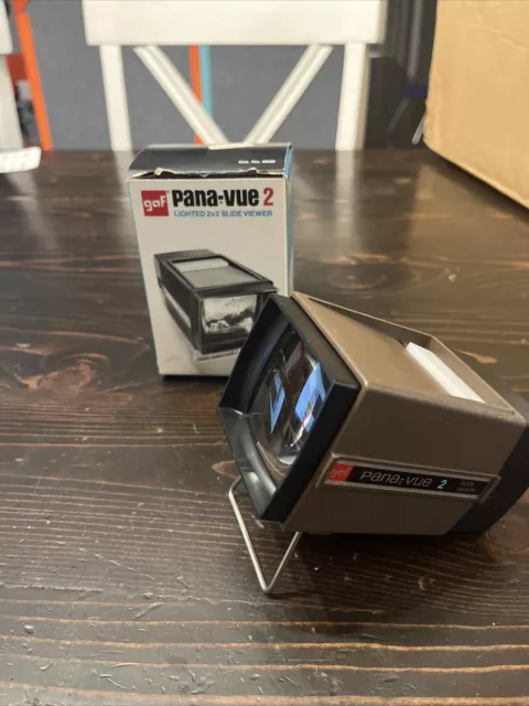 1970’s GAF Pana-Vue 2 Lighted 2x2 Slide Viewer + Original Box (Vintage) !