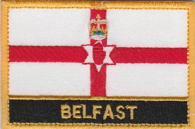 Belfast Northern Ireland Town & City Embroidered Sew on Patch Badge