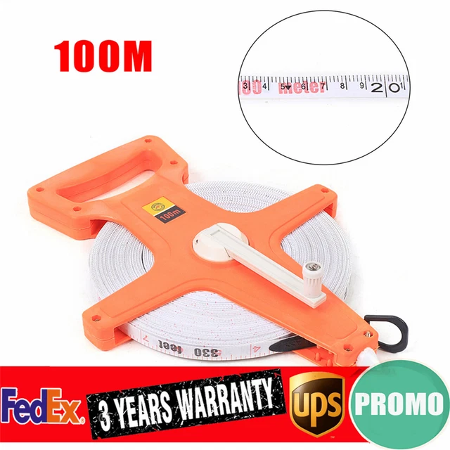 100M 300FT GLASS Fiber Measuring Tape Surveying Measure Reel Inch