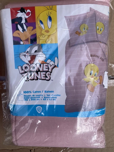 Revendeur Palettes Affaires 1 Housse De Couette + Taie D’oreiller Looney Tunes