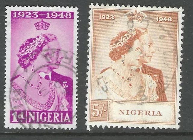 NIGERIA :1948 GVI Silver Wedding  set SG62-3 used