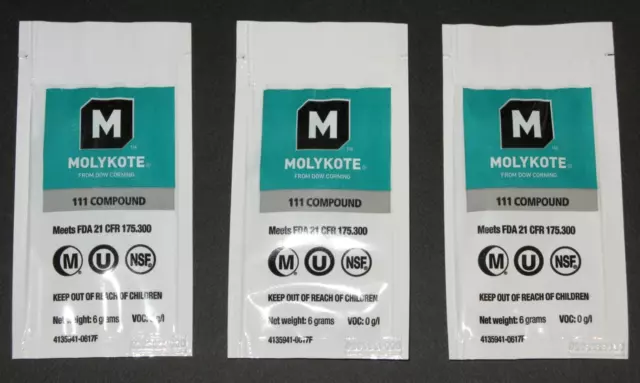 Espresso machine O-ring seal lubricant grease DOW MOLYKOTE 111 - 3 PACK SAVER