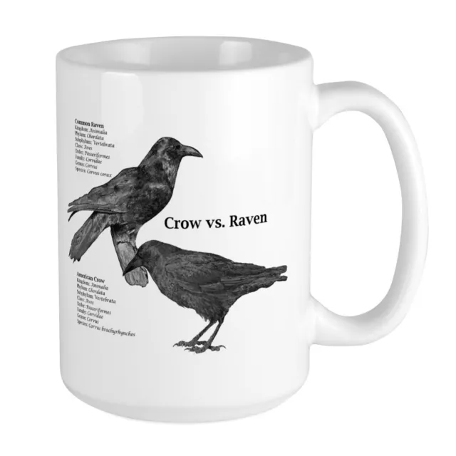 CafePress Crow Vs. Raven Coffee Mug, Large 15 oz. White Coffee Cup (93210918)