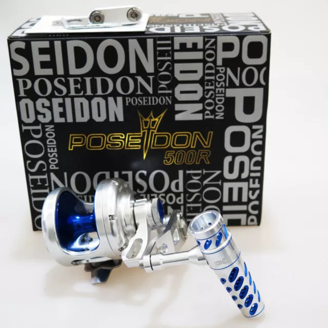 Poseidon 1 Speed 500R Silver/Blue Right Saltwater Fedex 3-5days to Usa