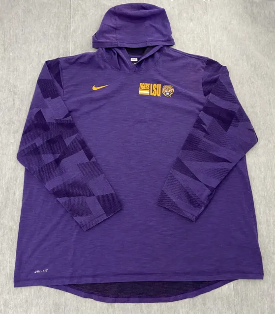 LSU Tigers Sweatshirt Adult 4XL Purple Nike Tee Jeff Grimes College Football Men