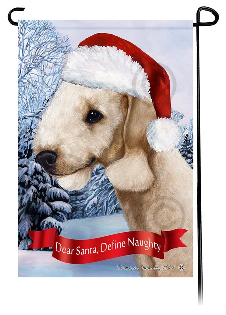 Dear Santa, Define Naughty Garden Flag - Sandy Bedlington Terrier 013A