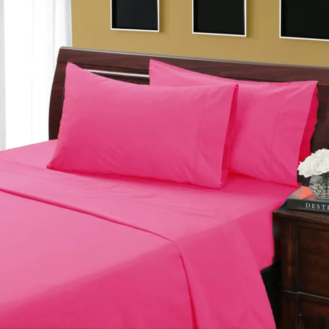 All Australian Sizes Hot Pink Solid Bedding Items 1000/1200 TC Egyptian Cotton